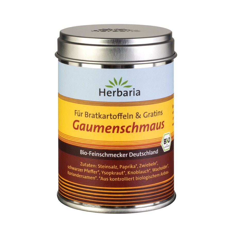 Herbaria Gaumenschmaus, Bratkartoffelgewürz, 100 g - aus der Serie Bio-Feinschmecker Deutschland Mit dem Bio-Gewürz 