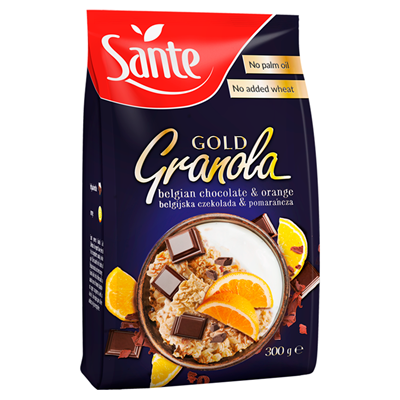 Sante Gold Granola Belgische Schokolade und Orange 300 g