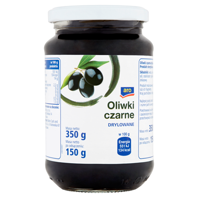 Schwarze Oliven entkernen 350 g