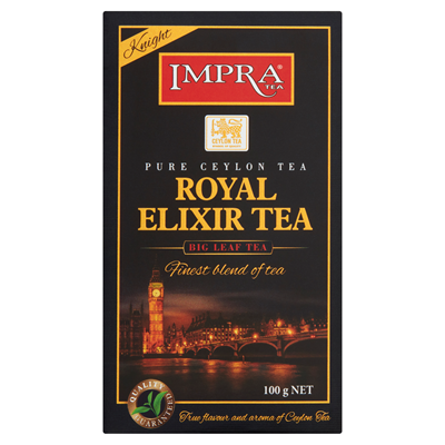Impra Tea Royal Elixir Knight Schwarztee aus Ceylon in Blaettern 100 g
